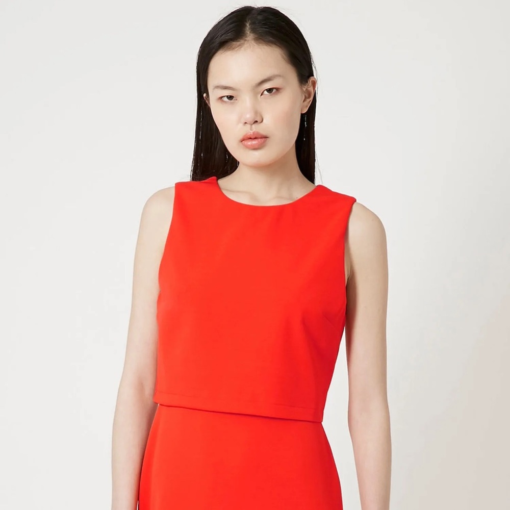 Topshop | Sleeveless Dress Burnt Orange Crepe | Size US 2